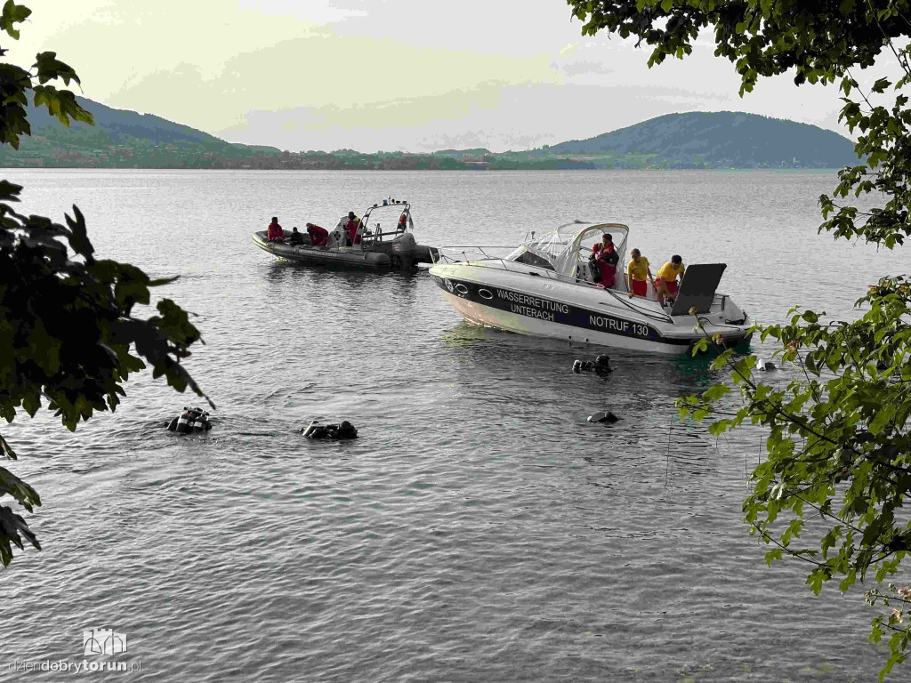 Akcja ratunkowa na jeziorze Attersee w Austrii