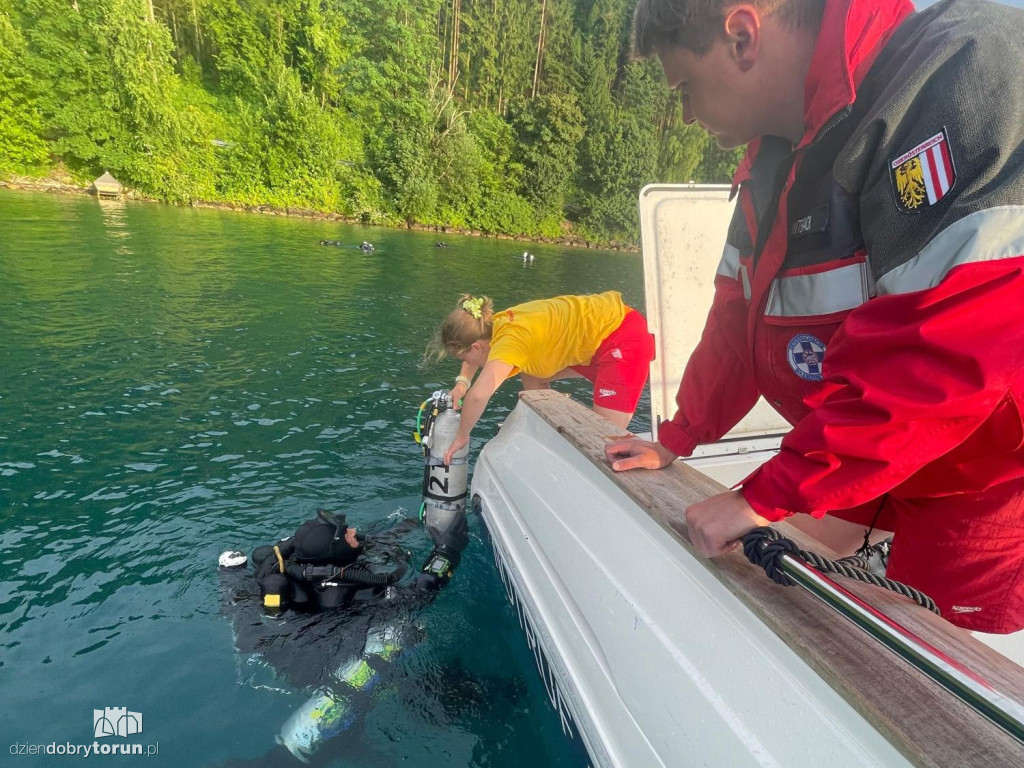 Akcja ratunkowa na jeziorze Attersee w Austrii