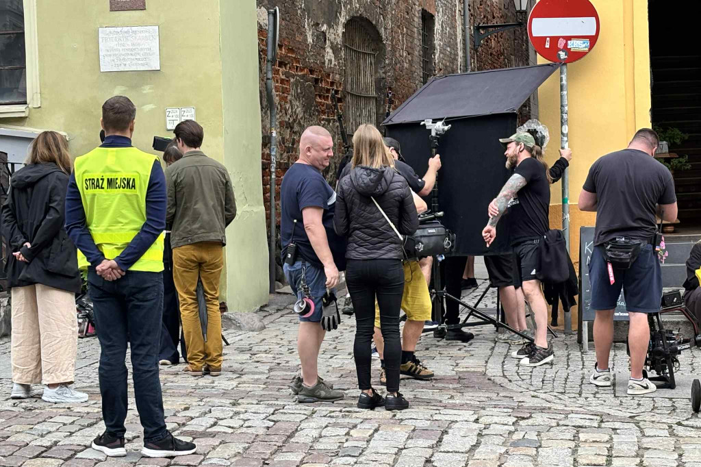 Ekipa filmowa przy ul. Ciasnej