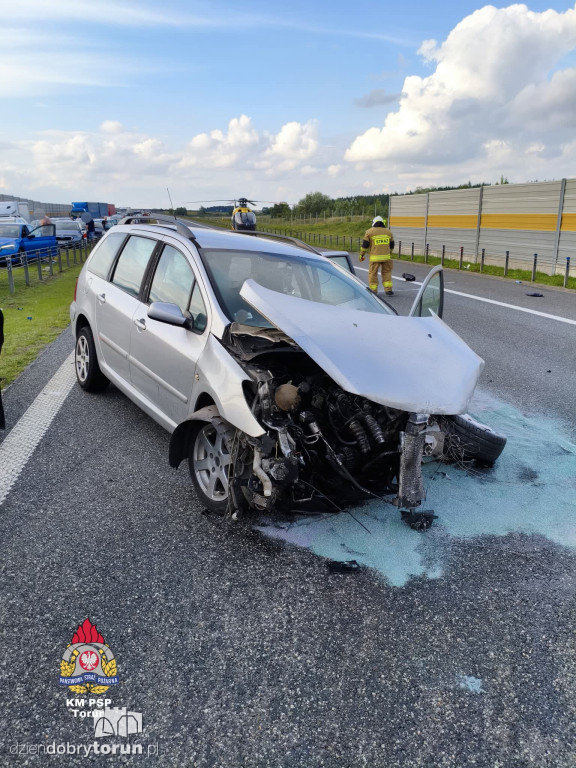 Groźny wypadek na A1 pod Toruniem