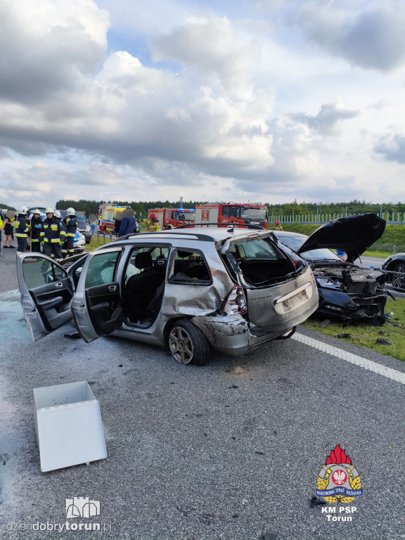Groźny wypadek na A1 pod Toruniem