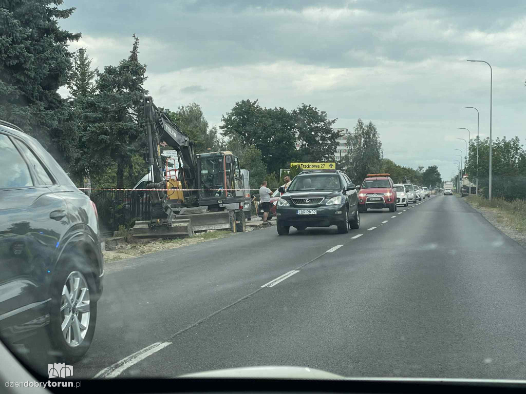Awaria gazociągu na lewobrzeżu w Toruniu