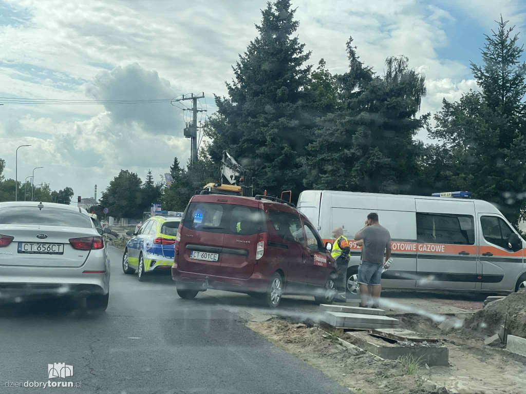 Awaria gazociągu na lewobrzeżu w Toruniu