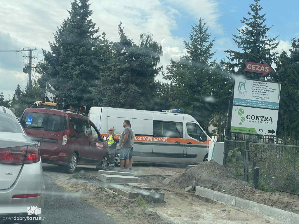 Awaria gazociągu na lewobrzeżu w Toruniu