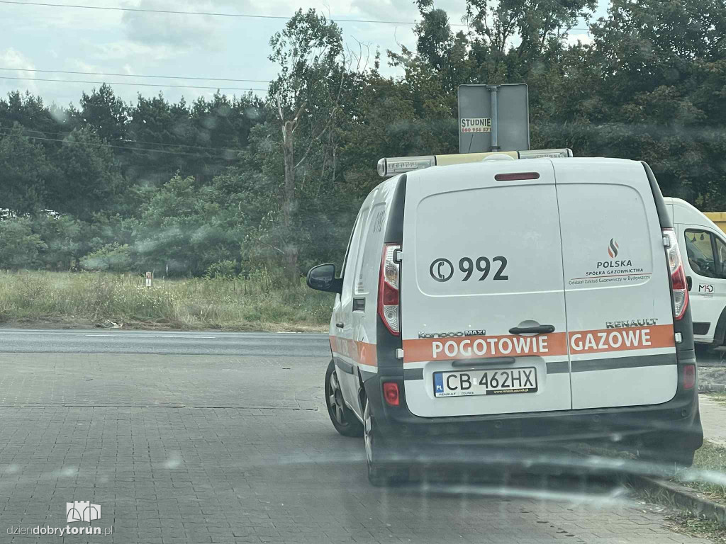 Awaria gazociągu na lewobrzeżu w Toruniu