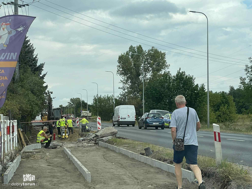 Awaria gazociągu na lewobrzeżu w Toruniu