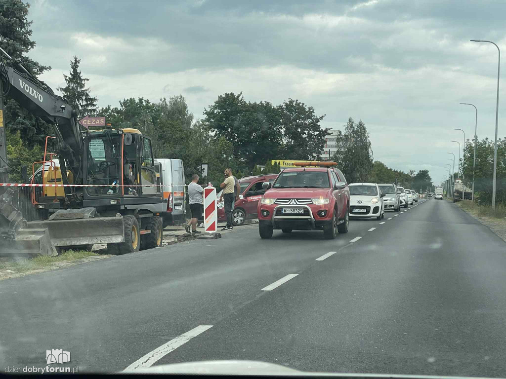 Awaria gazociągu na lewobrzeżu w Toruniu
