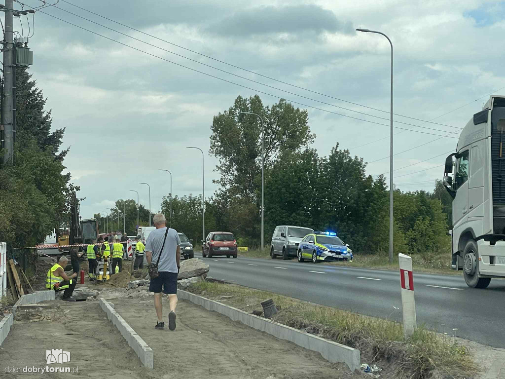 Awaria gazociągu na lewobrzeżu w Toruniu