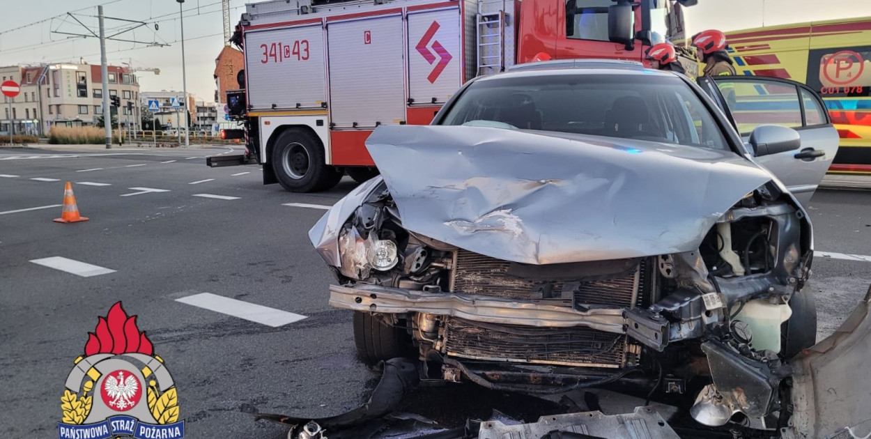Wypadek na skrzyżowaniu Bema z Szosą Chełmińską