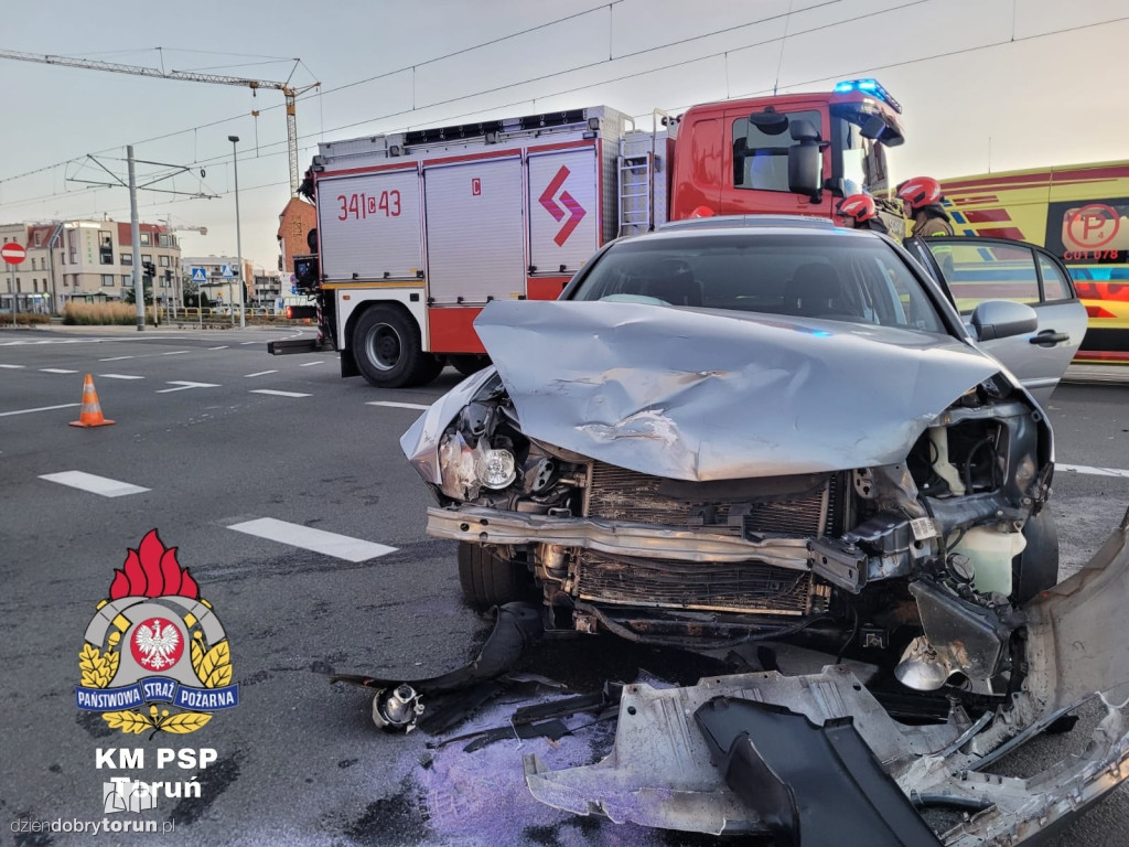 Wypadek na skrzyżowaniu Bema z Szosą Chełmińską