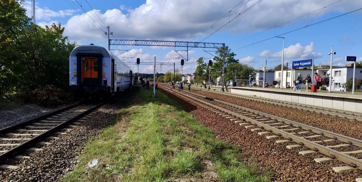 Awaria pociągu pasażerskiego w Solcu Kujawskim