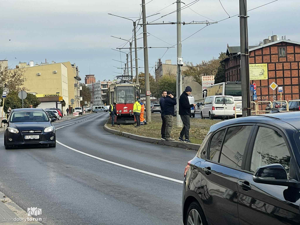 Wykolejenie tramwaju na Lubickiej