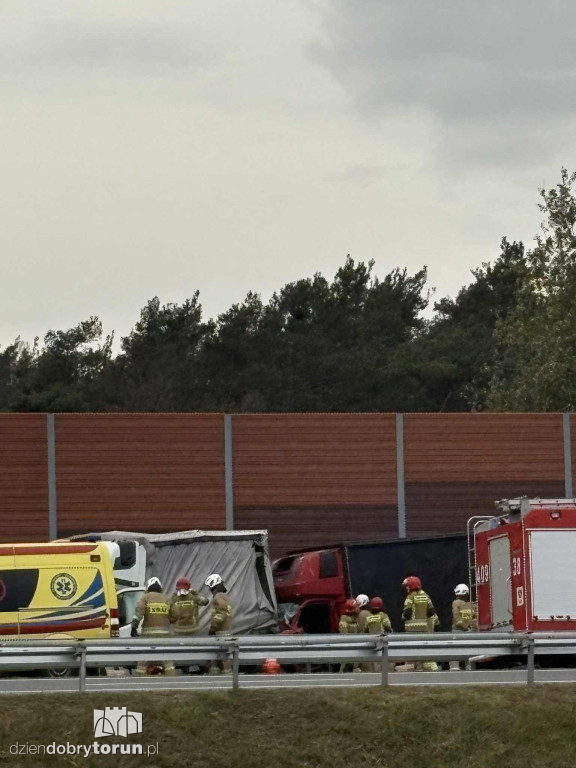 Wypadek na A1 pod Ciechocinkiem