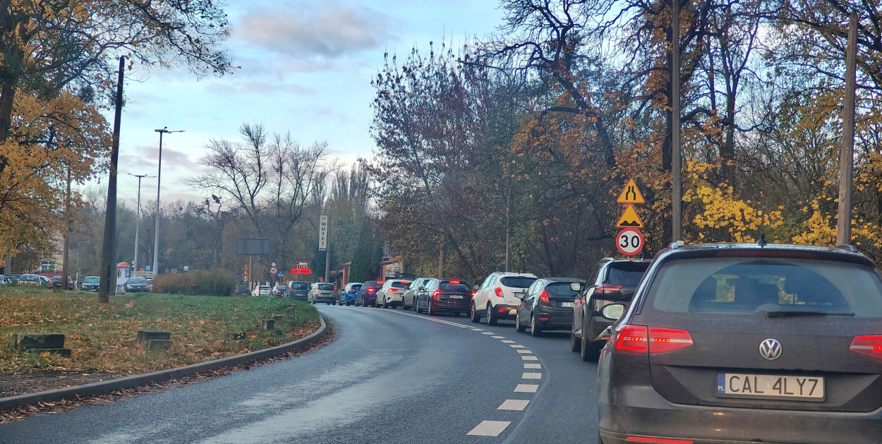 Korki na lewobrzeżu w Toruniu