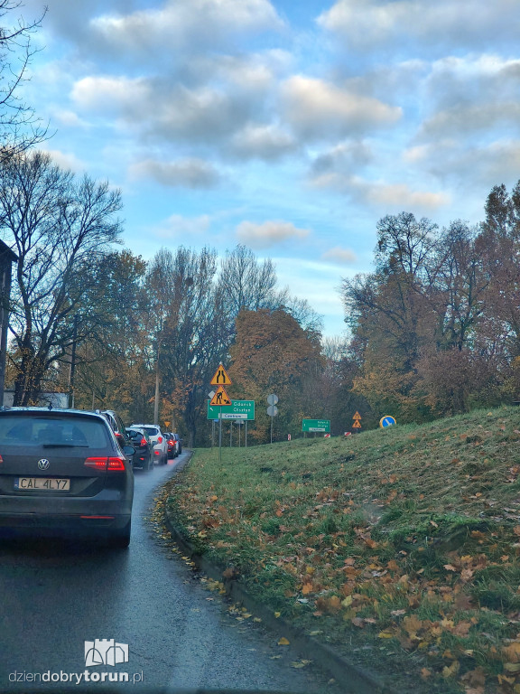 Korki na lewobrzeżu w Toruniu