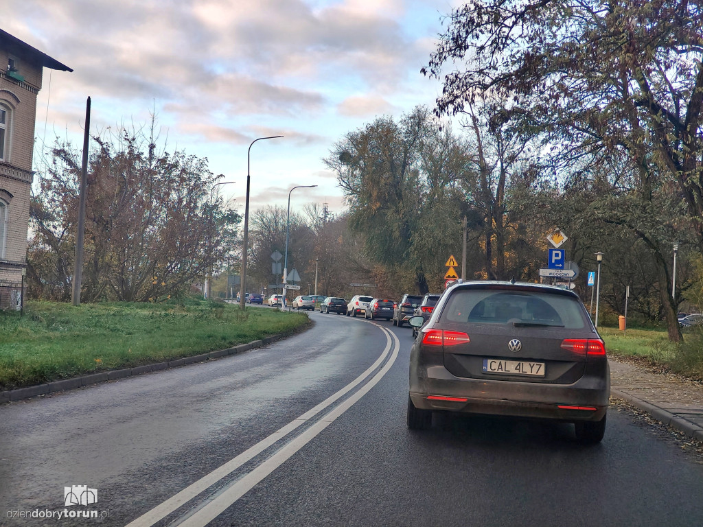 Korki na lewobrzeżu w Toruniu