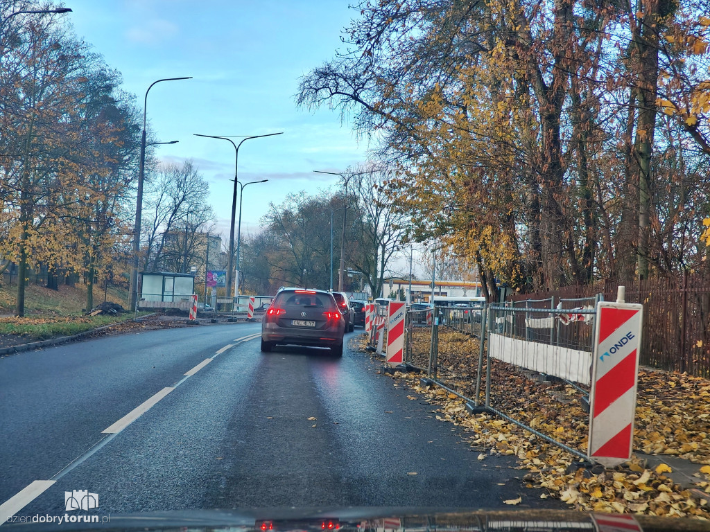 Korki na lewobrzeżu w Toruniu