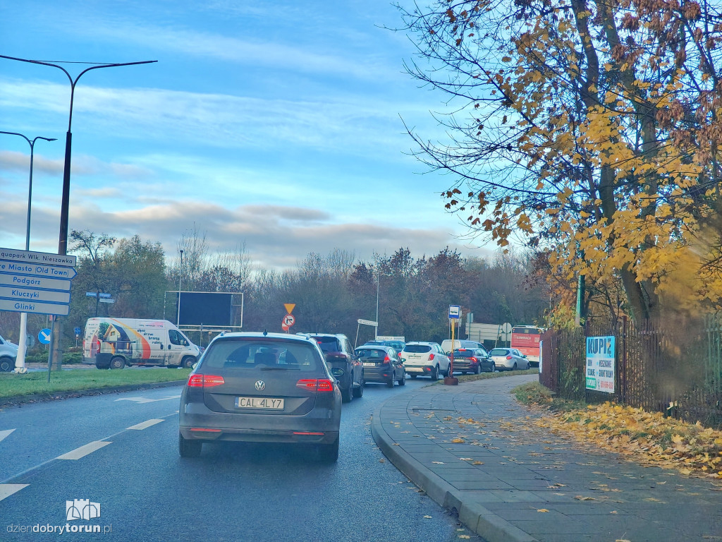 Korki na lewobrzeżu w Toruniu