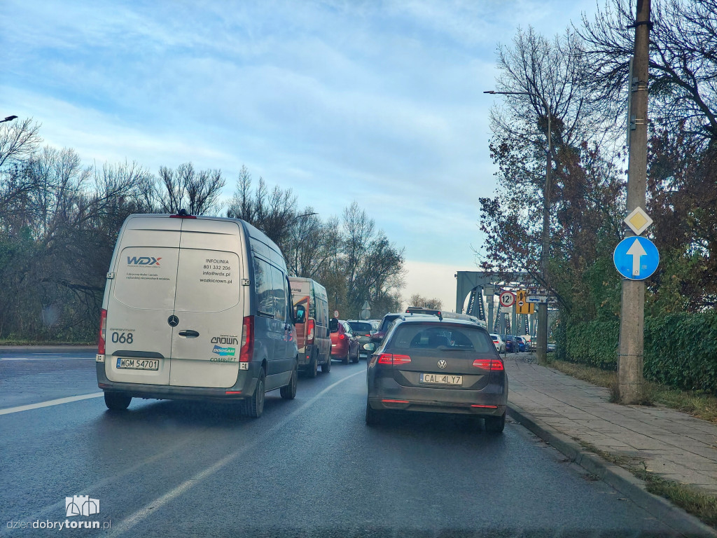 Korki na lewobrzeżu w Toruniu