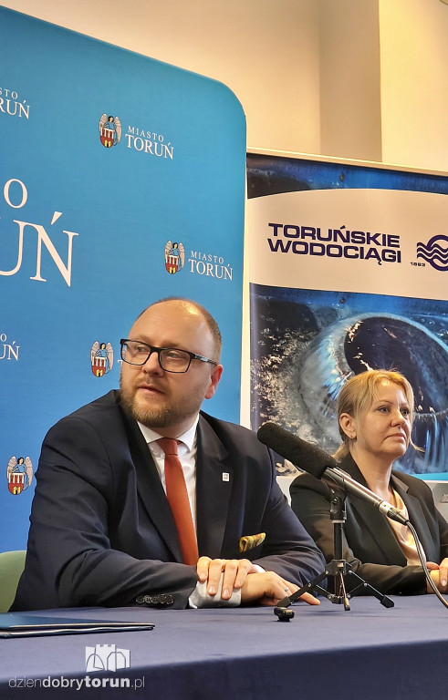 Konferencja prasowa w oczyszczalni ścieków