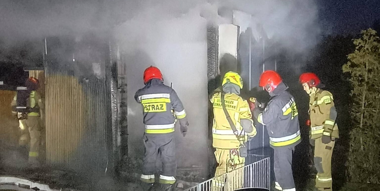 Pożar sauny zewnętrznej