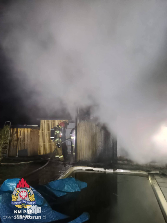 Pożar sauny zewnętrznej