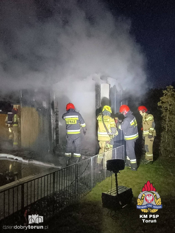 Pożar sauny zewnętrznej