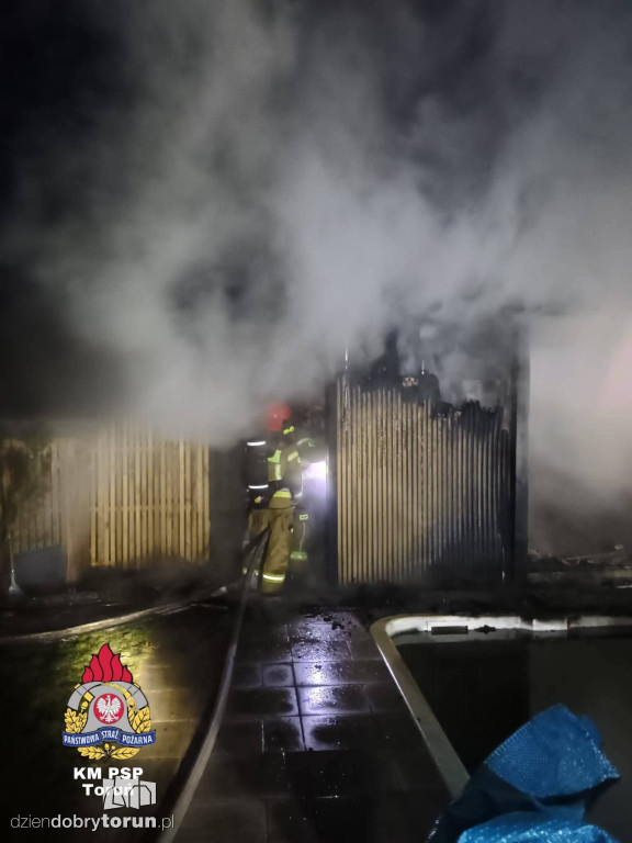 Pożar sauny zewnętrznej