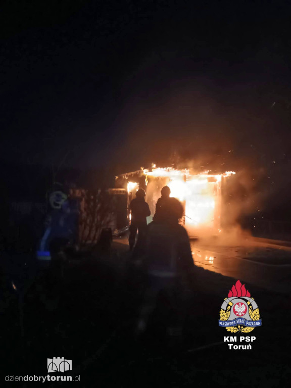 Pożar sauny zewnętrznej