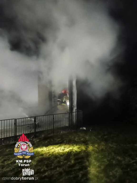 Pożar sauny zewnętrznej