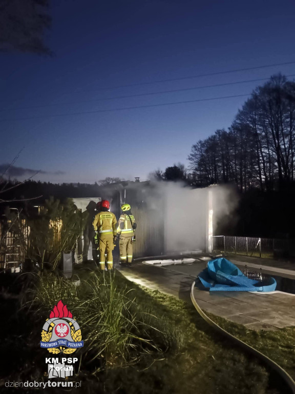 Pożar sauny zewnętrznej