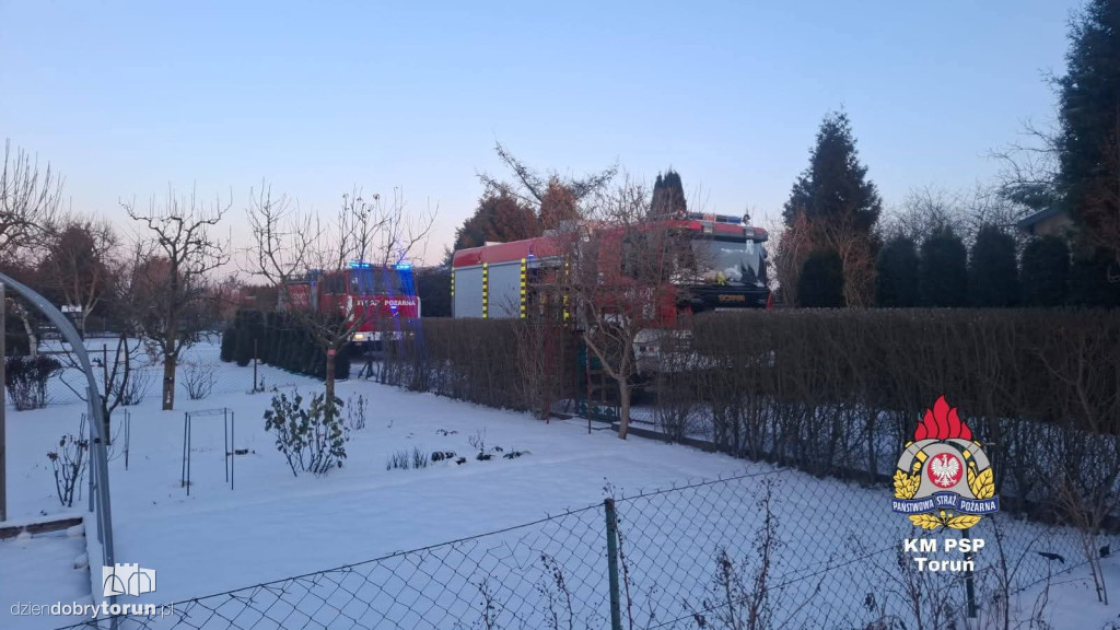 Pożar domku letniskowego w Rogówku