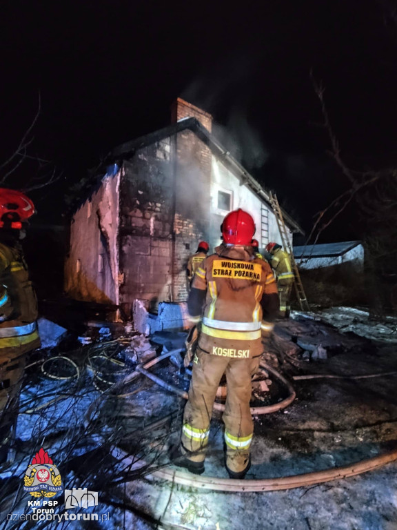 Pożar domku letniskowego
