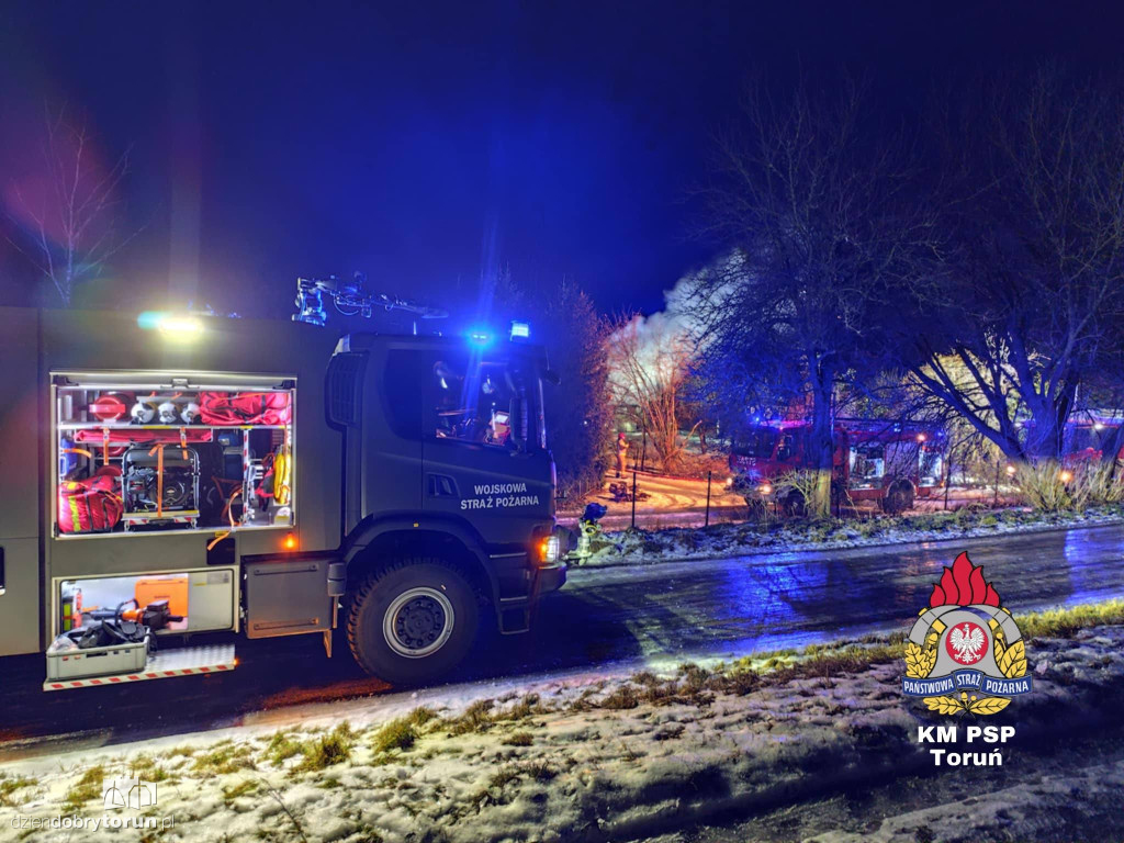 Pożar domku letniskowego