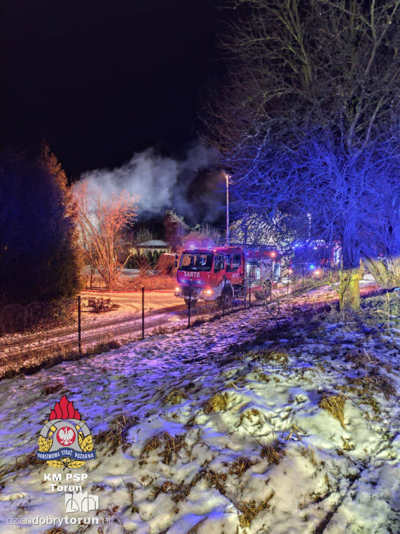 Pożar domku letniskowego