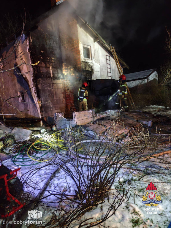 Pożar domku letniskowego