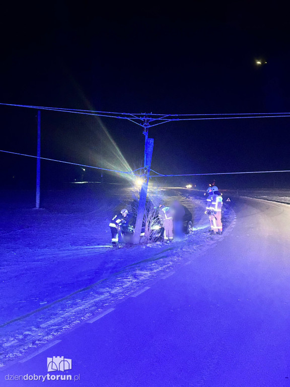 Wypadek w Zakrzewku niedaleko Torunia