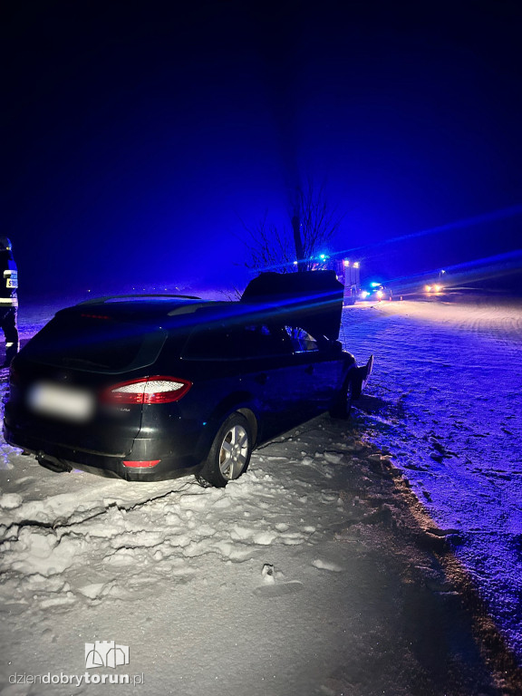 Wypadek w Zakrzewku niedaleko Torunia