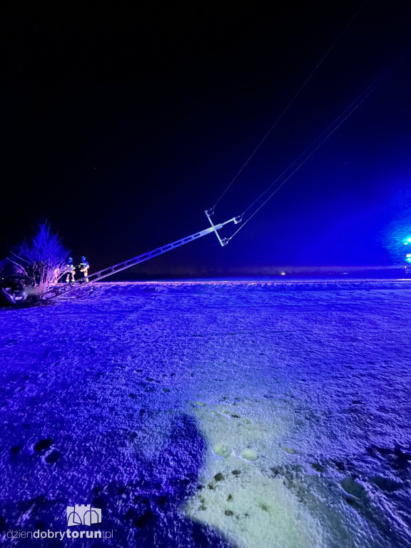 Wypadek w Zakrzewku niedaleko Torunia