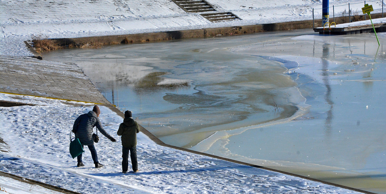 Wisła w Toruniu zamarza