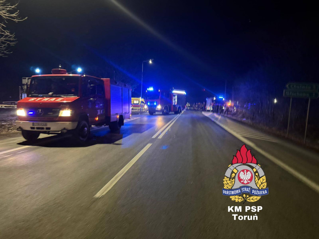 Wypadek na DK91 w Głuchowie