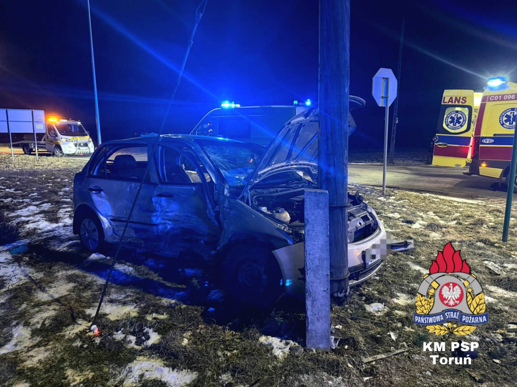 Wypadek na DK91 w Głuchowie