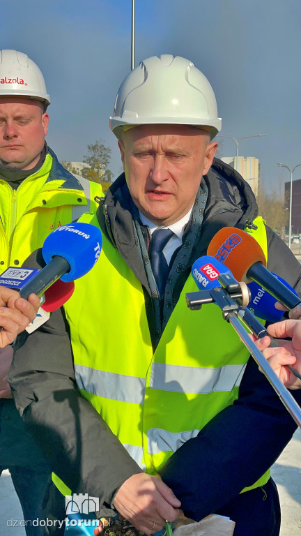 Konferencja na budowie Trasy Staromostowej