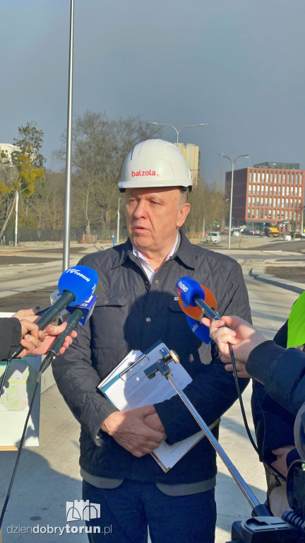 Konferencja na budowie Trasy Staromostowej