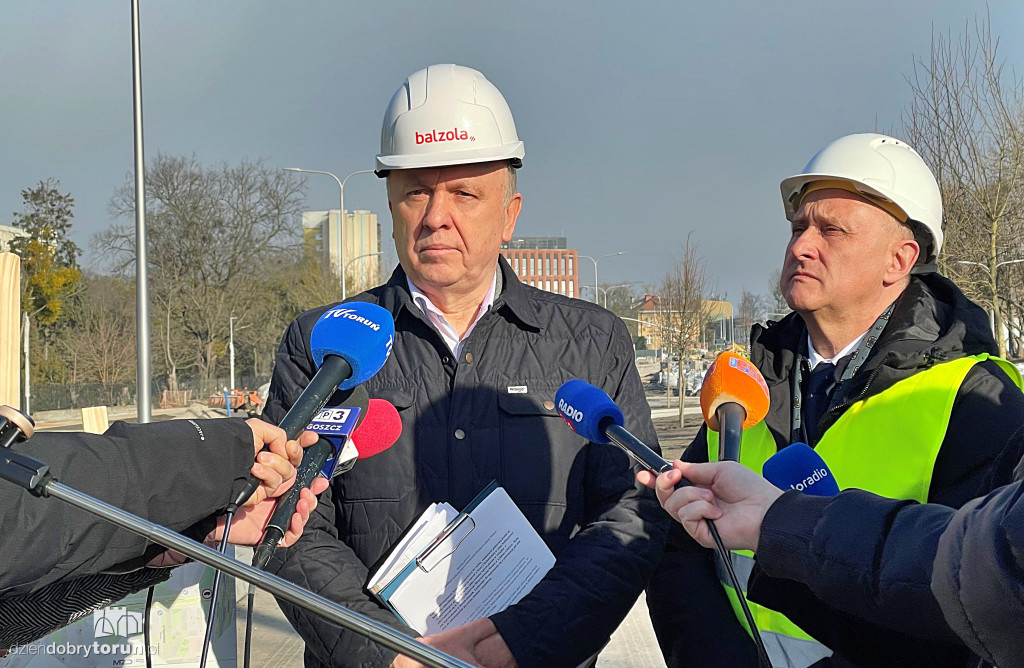 Konferencja na budowie Trasy Staromostowej