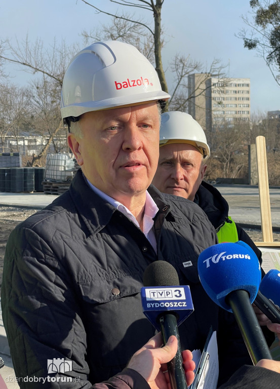 Konferencja na budowie Trasy Staromostowej