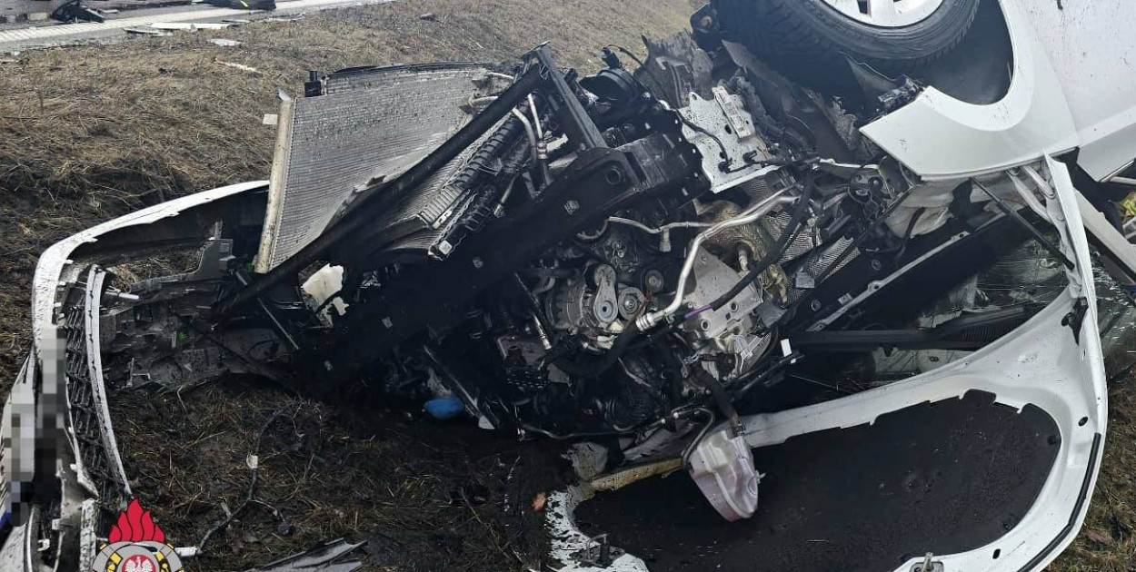 Zderzenie osobówki z ciężarówką na DK15