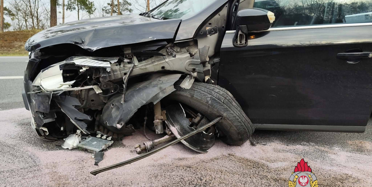 Zderzenie trzech aut w Brzozie