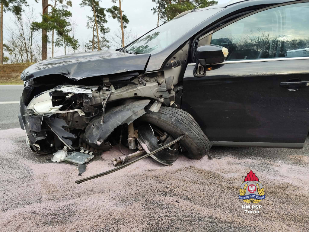 Zderzenie trzech aut w Brzozie