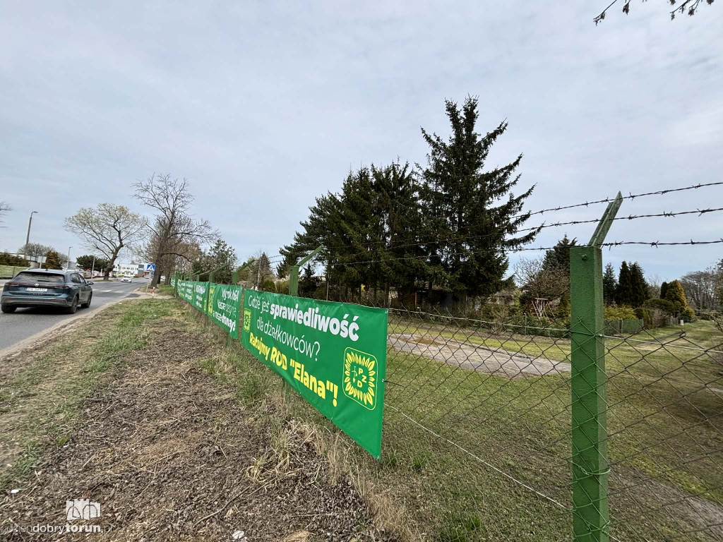 Banery sprzeciwu na ROD Elana